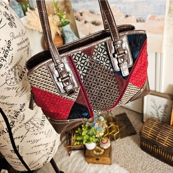 VTG Relic Patchwork Tapestry Detail Boho Shoulder Bag. - Picture 2 of 16